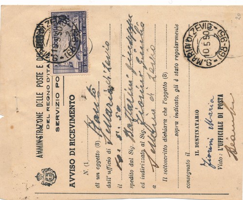 Italia 1950 ricevuta di - italia,