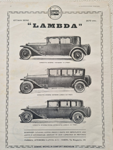 1930 pubblicità auto lambda - 1930,