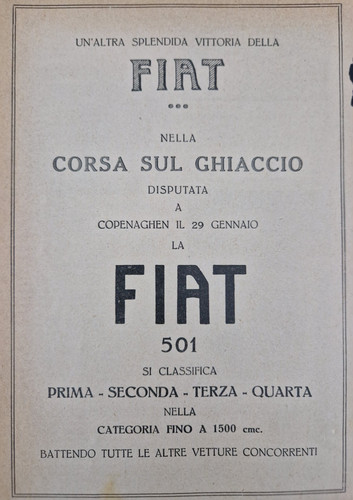 1923 pubblicità fiat auto - auto, 501