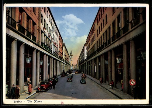 Torino via roma con auto - via,
